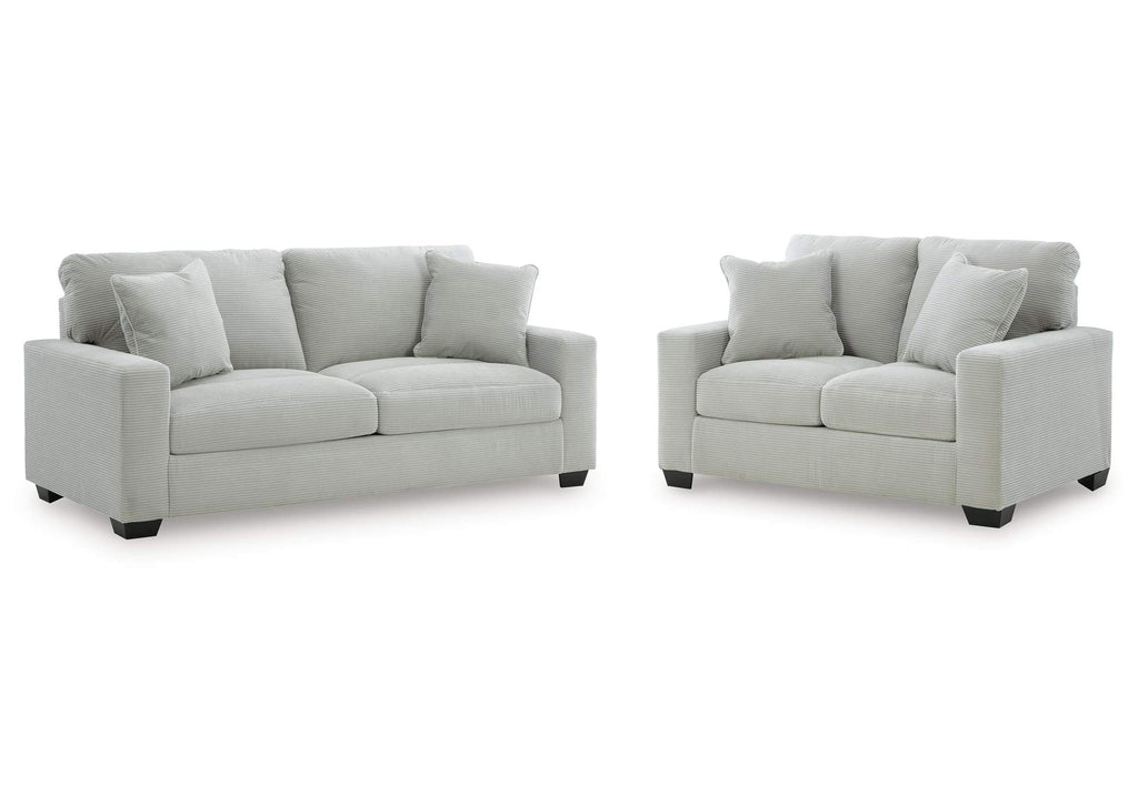 Amesley Sofa and Loveseat angled view