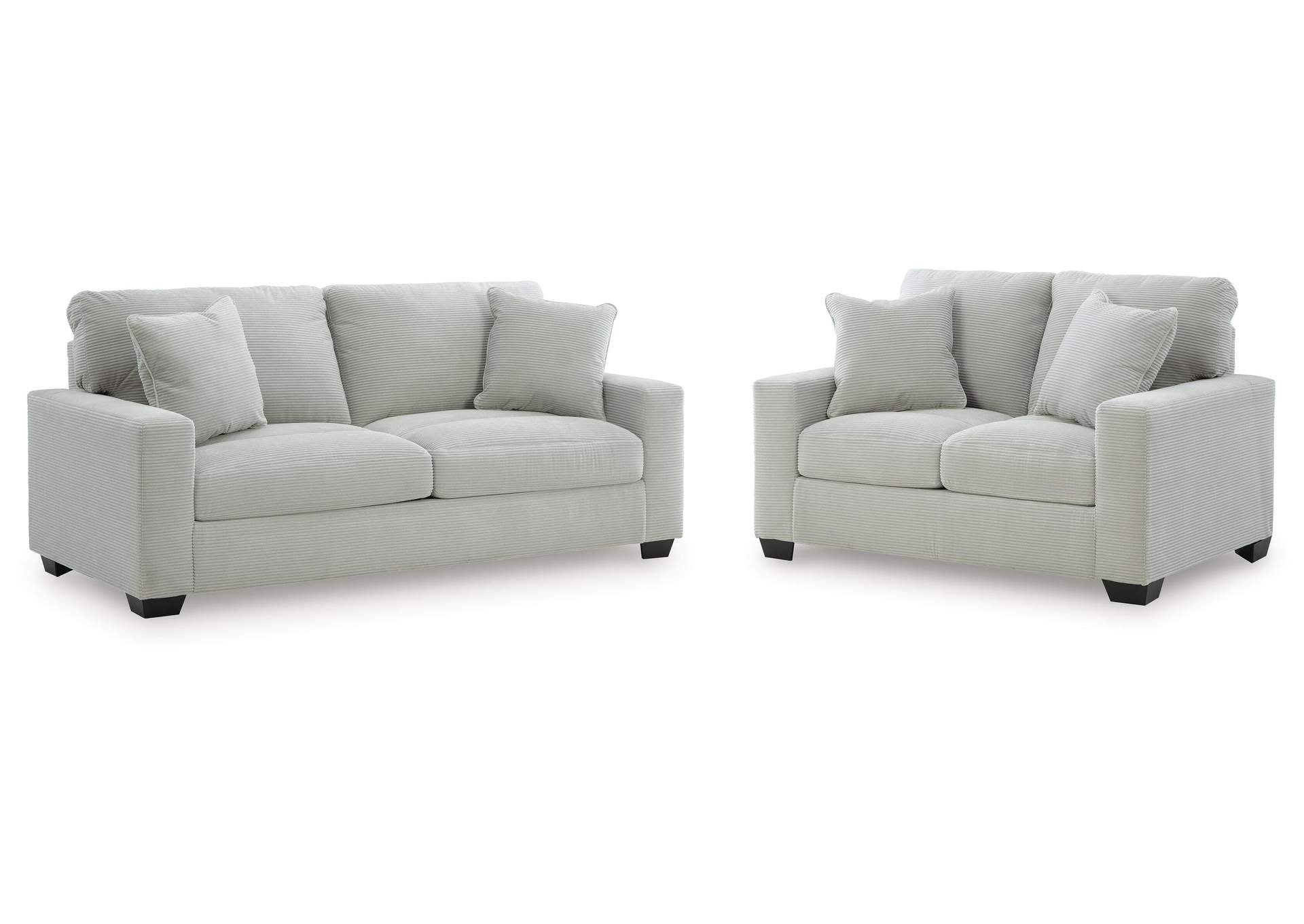 Amesley Sofa and Loveseat angled view