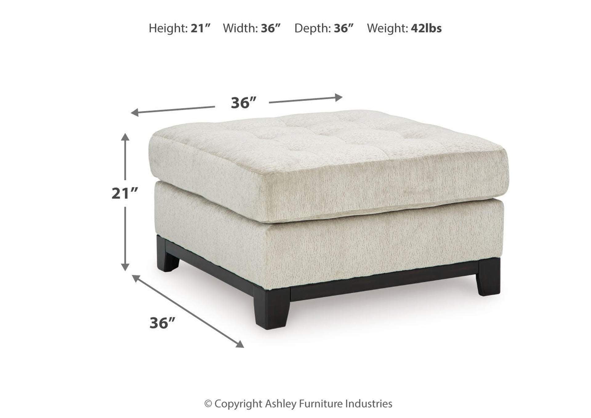 Maxon Place Oversized Accent Ottoman dimensions