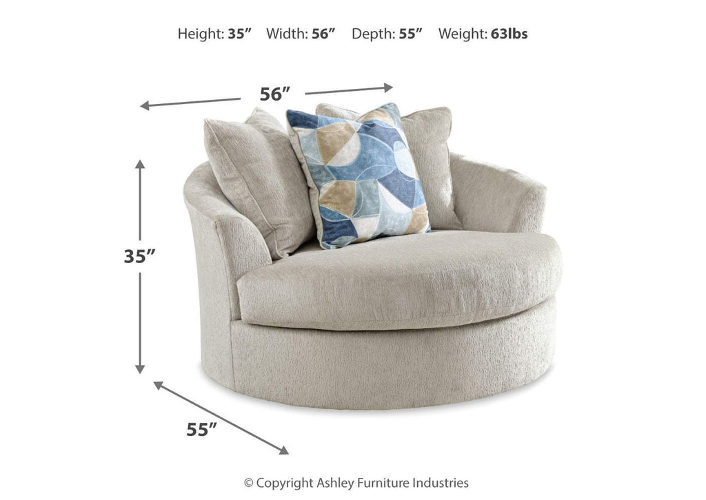 Maxon Place Oversized Swivel Accent Chair dimensions