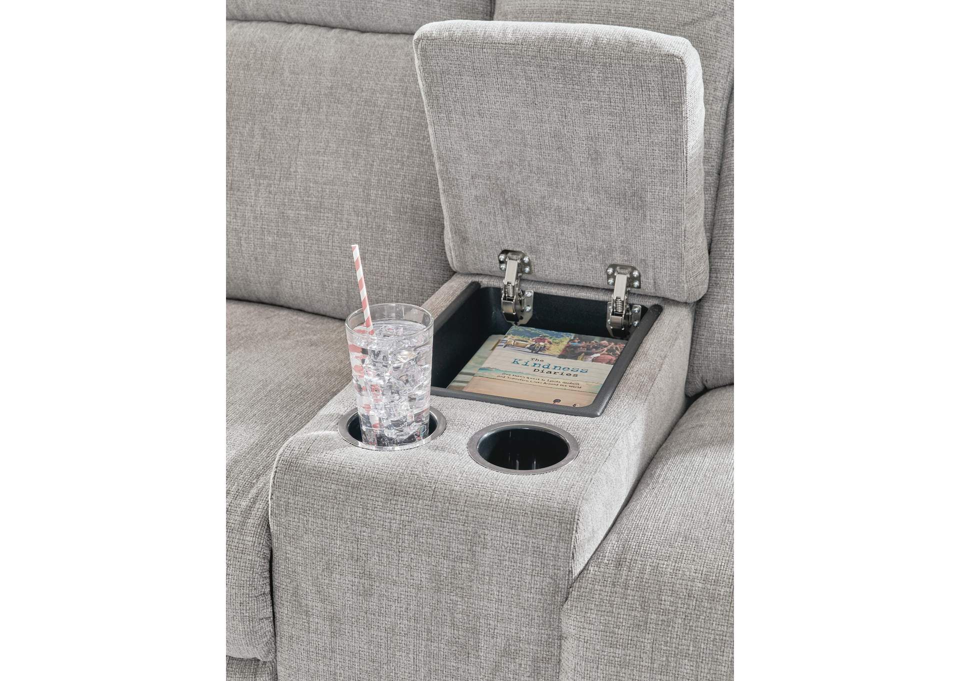 Barnsana Power Reclining Loveseat with Console detail