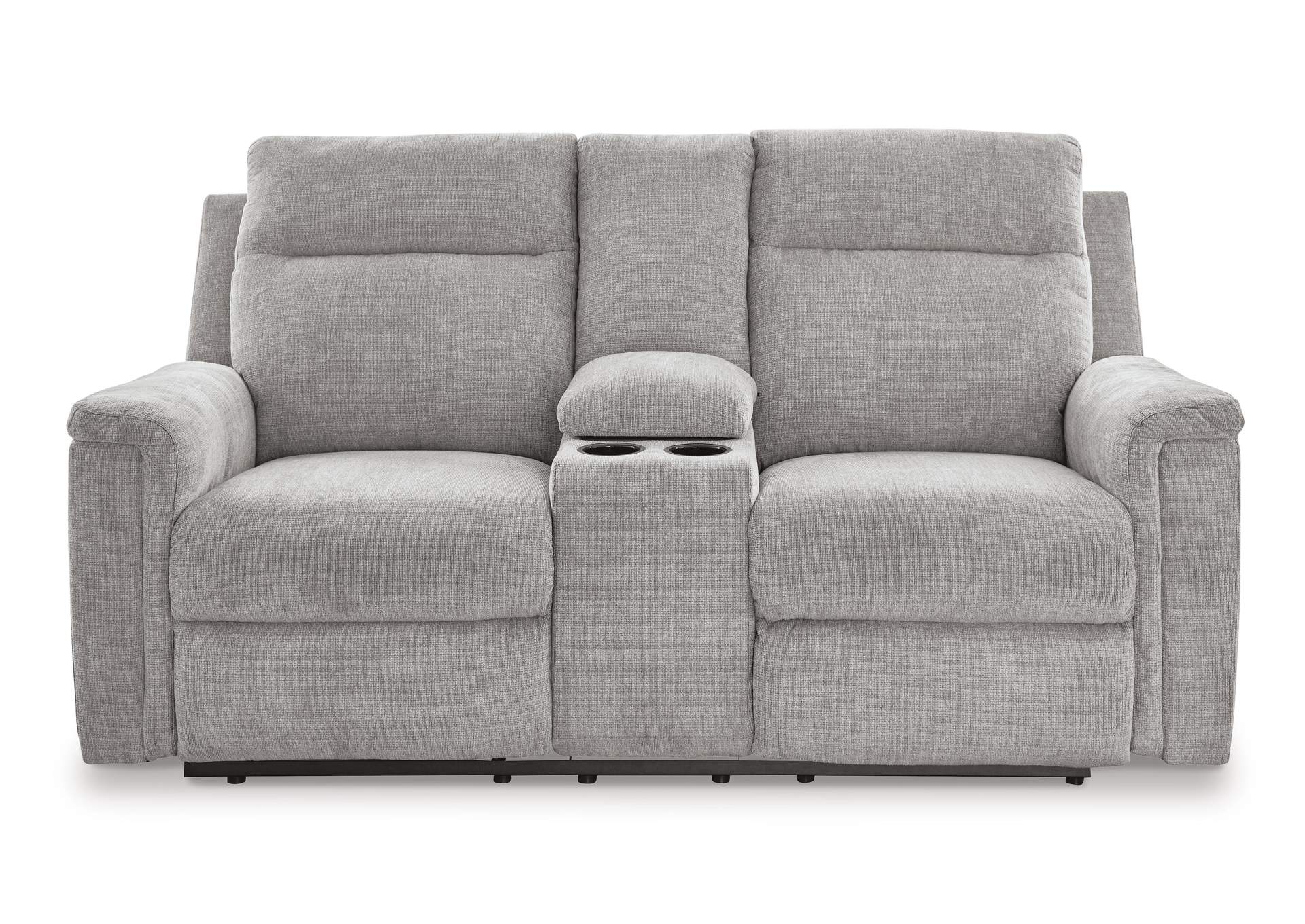 Barnsana Power Reclining Loveseat with Console front view