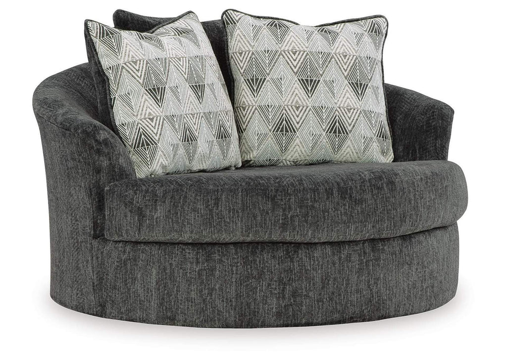 Biddeford Oversized Swivel Accent Chair angled view