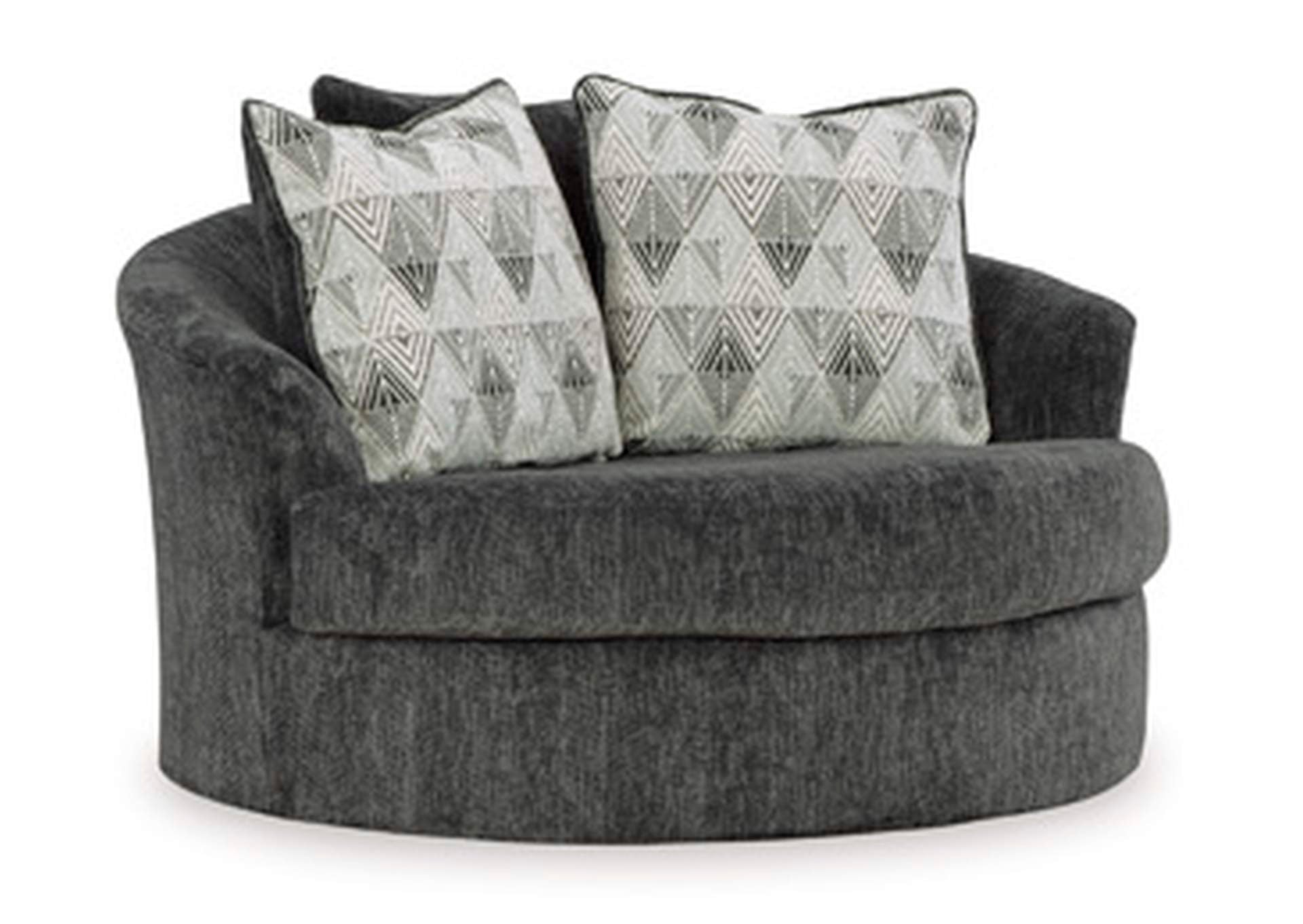 Biddeford Oversized Swivel Accent Chair angled view