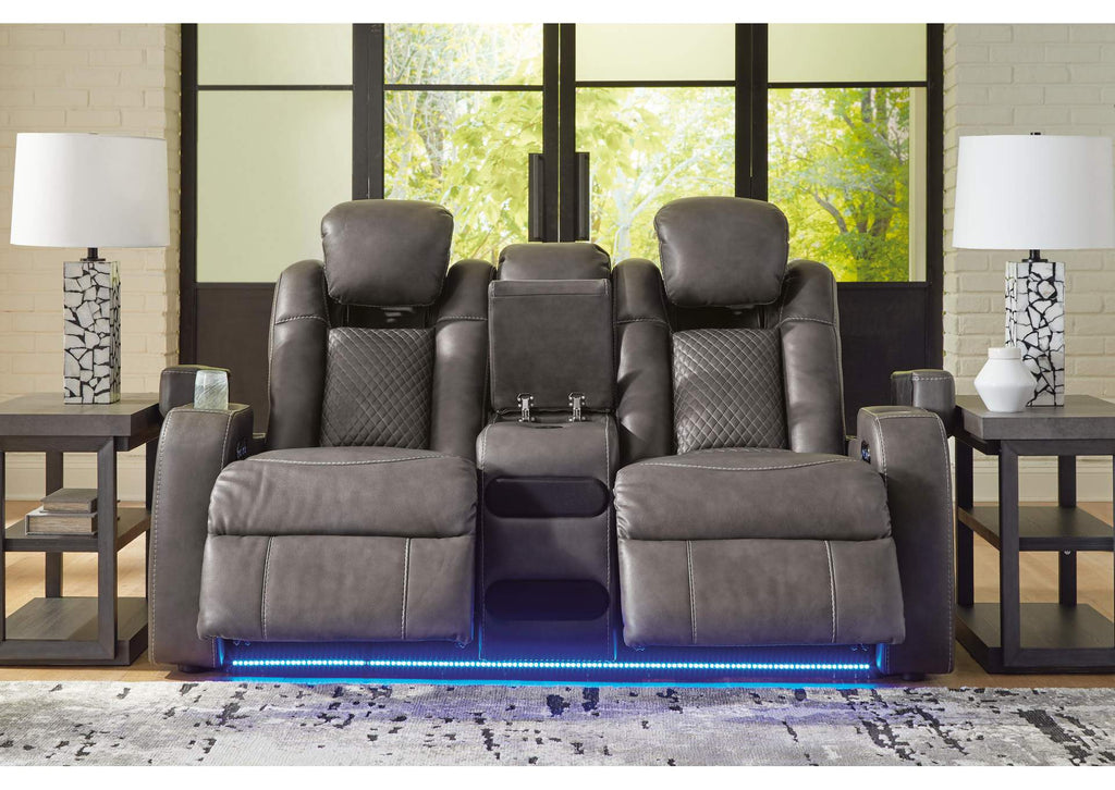 Fyne-Dyme Power Reclining Loveseat with Console