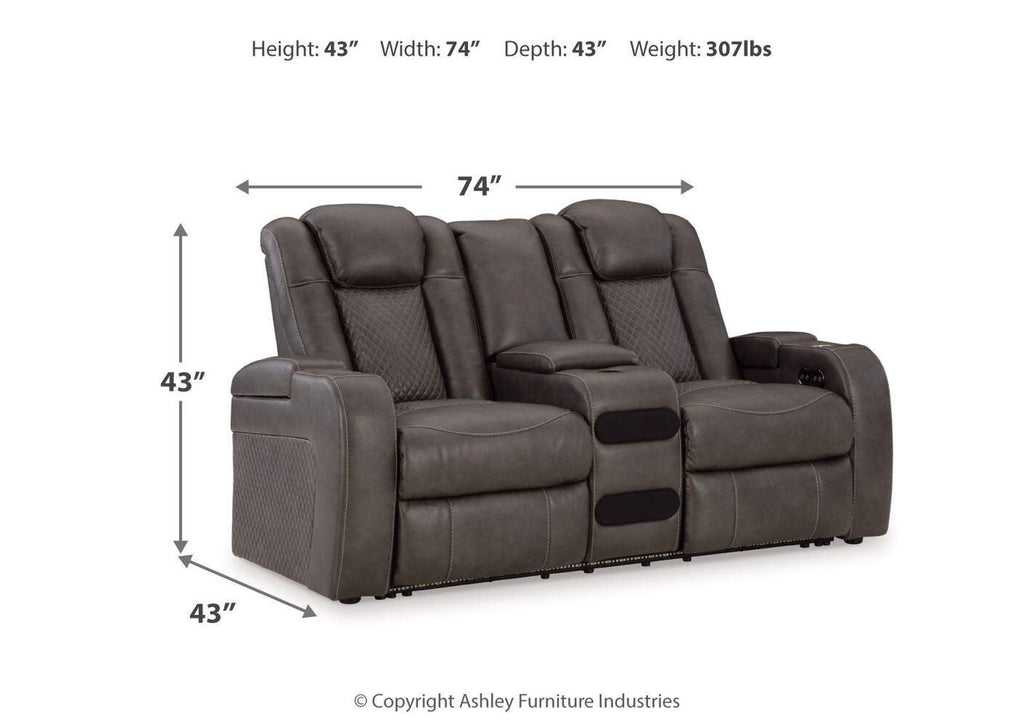 Fyne-Dyme Power Reclining Loveseat with Console dimensions