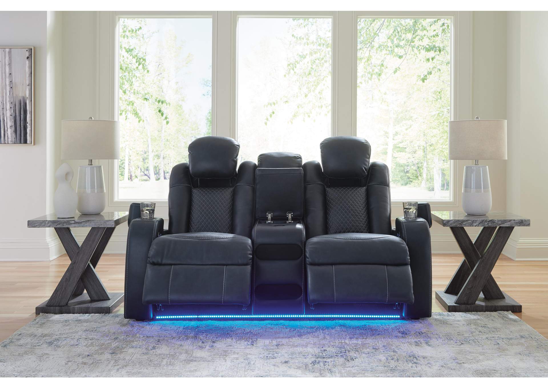 Fyne-Dyme Power Reclining Loveseat with Console