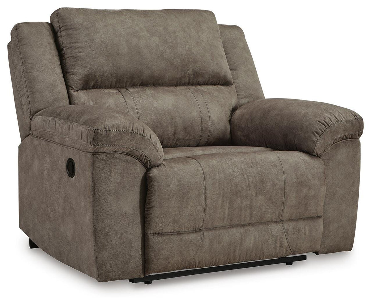 Laresview Oversized Recliner in Fossil, closed view