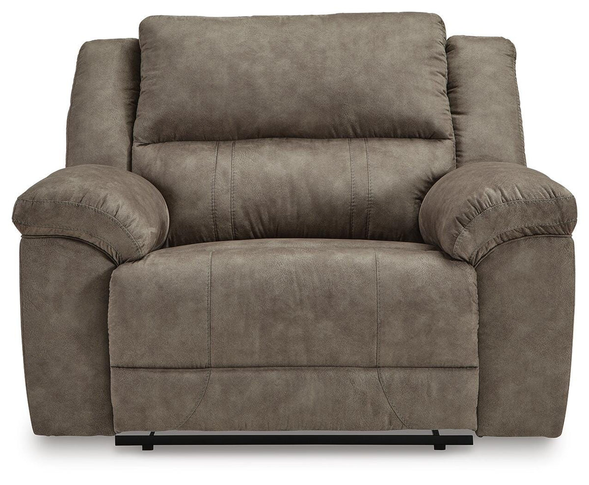 Laresview Oversized Recliner in Fossil, front view