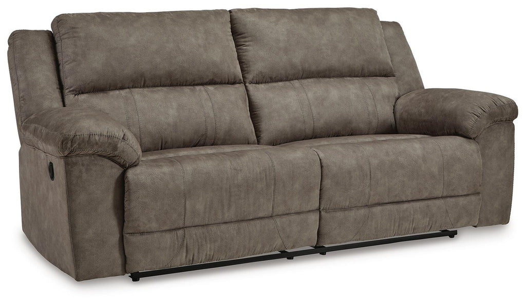 Laresview Reclining Sofa in Fossil, closed view