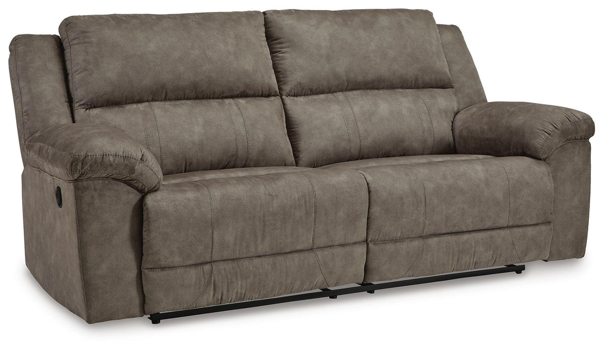 Laresview Reclining Sofa in Fossil, closed view