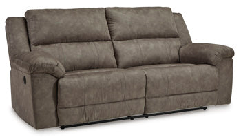 Laresview Reclining Sofa in Fossil, closed view