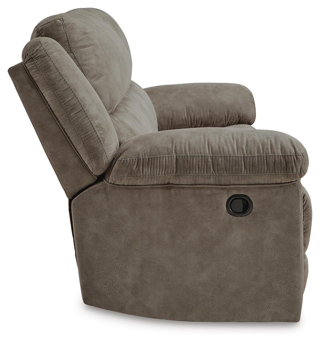Laresview Reclining Sofa in Fossil, side view