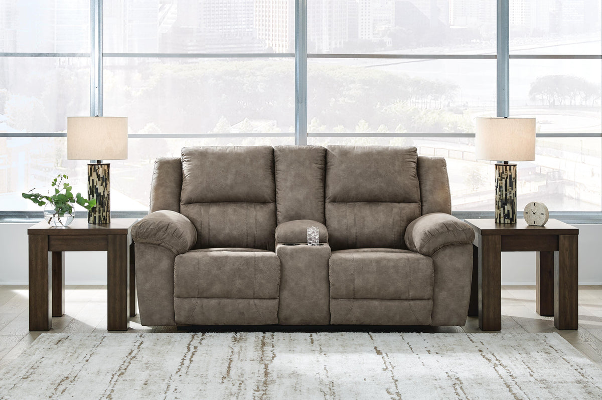 Laresview Reclining Loveseat with Console in Fossil, alternate view 3