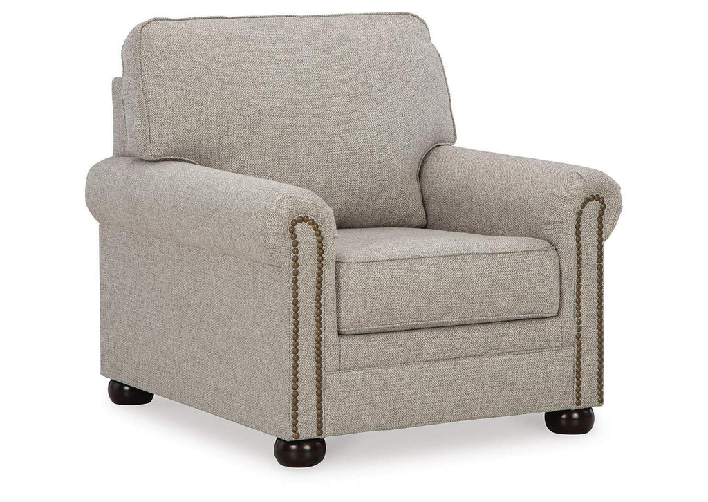 Gaelon Sofa, Loveseat, Chair and Ottoman angled view