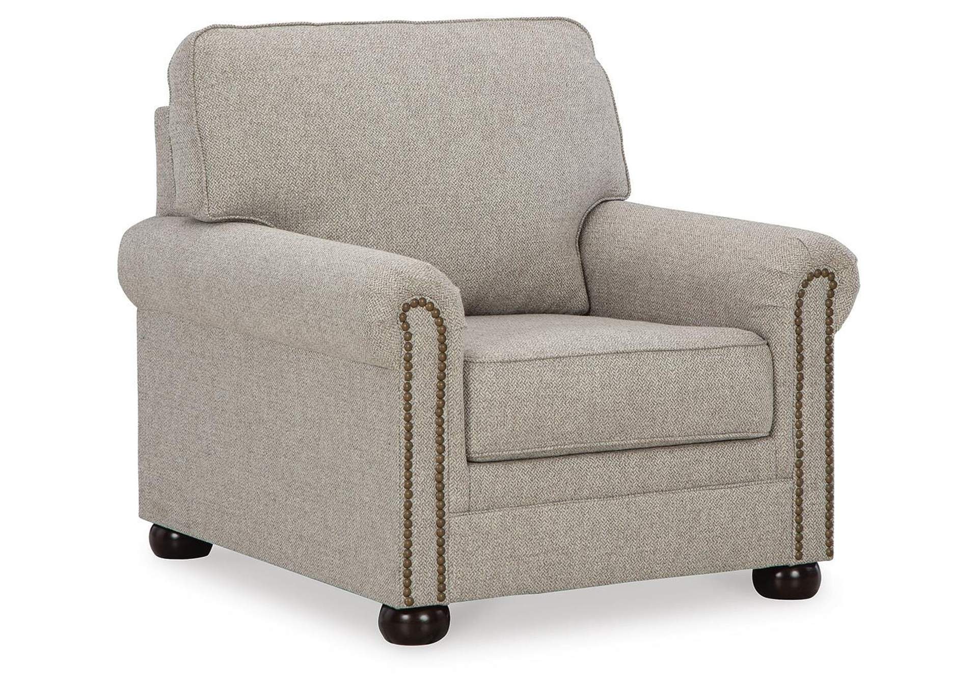 Gaelon Chair and Ottoman angled view