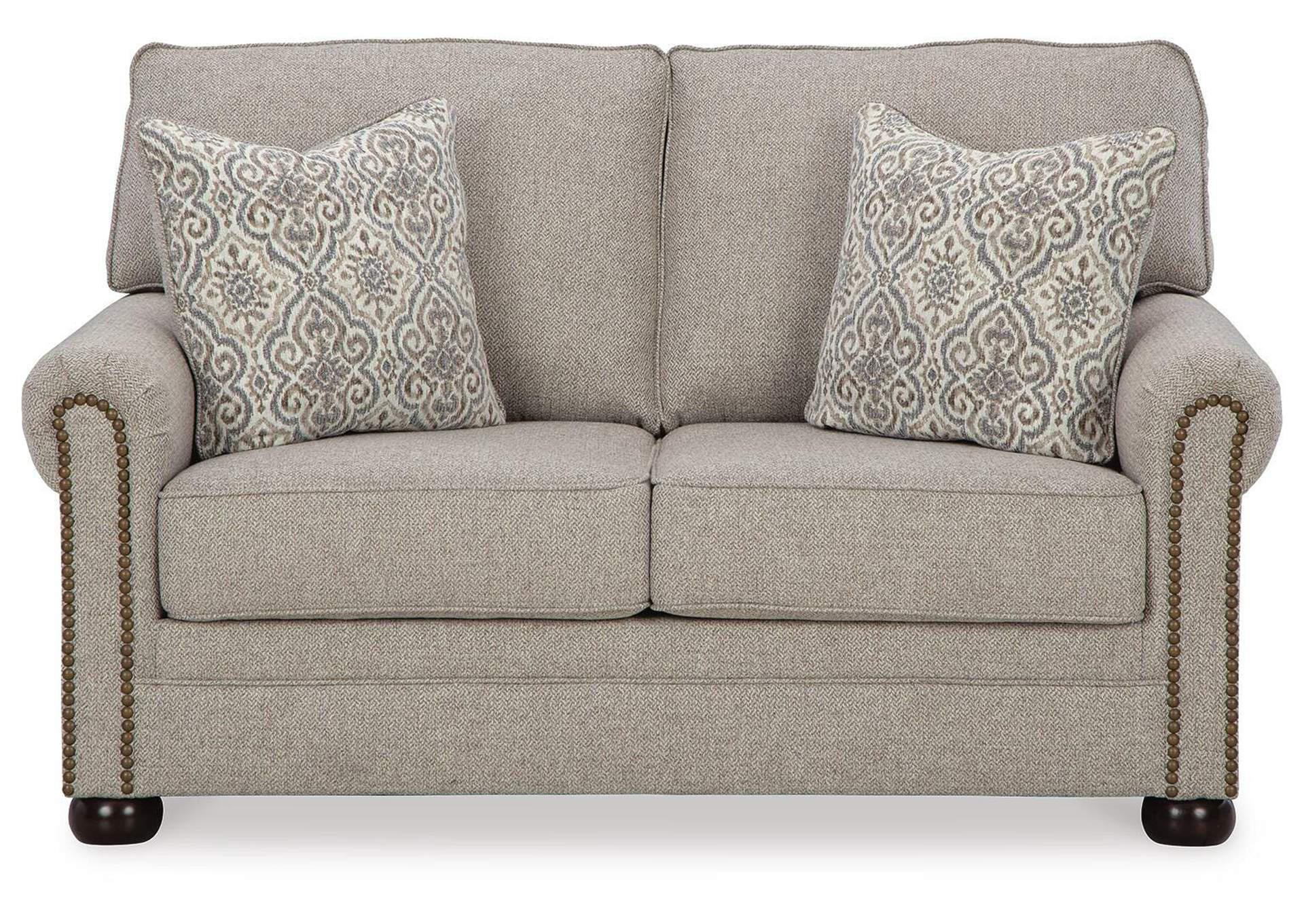 Gaelon Sofa, Loveseat, Chair and Ottoman front view