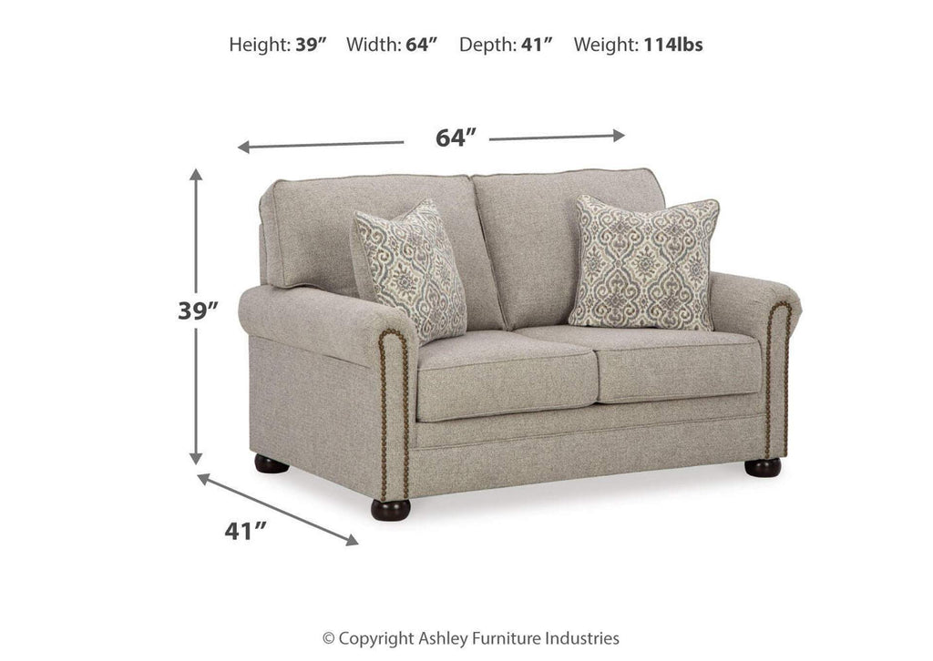 Gaelon Sofa, Loveseat, Chair and Ottoman dimensions