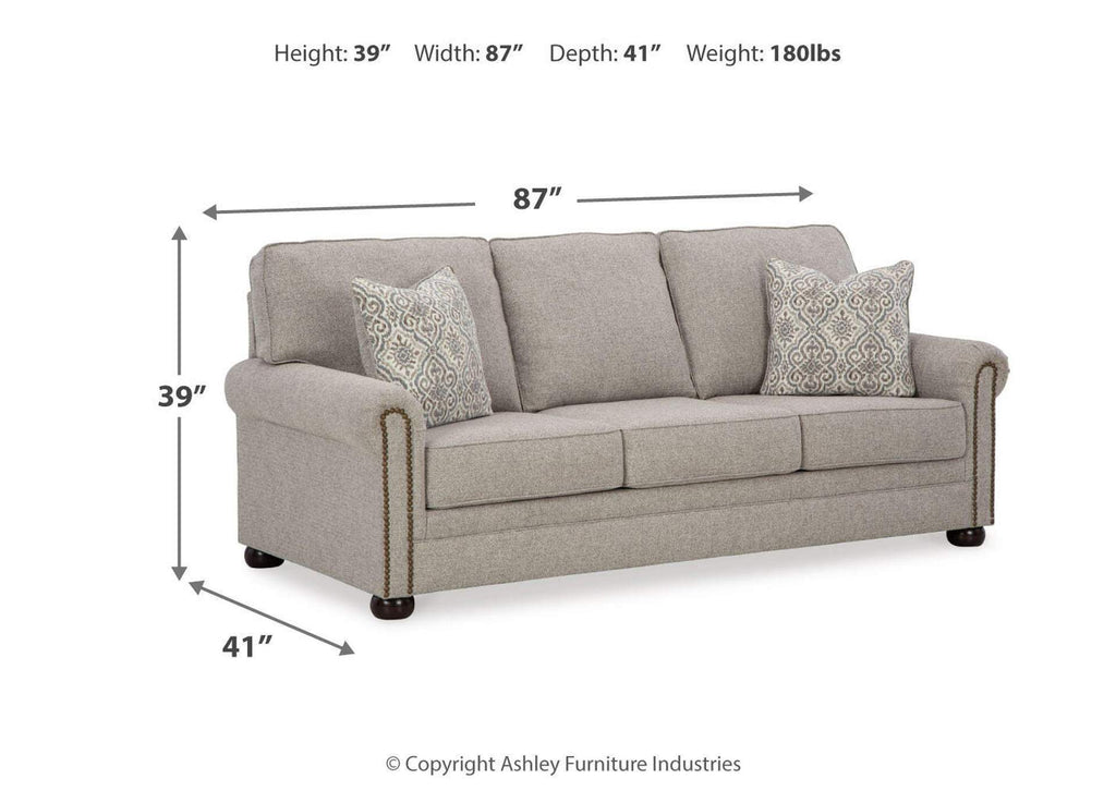 Gaelon Sofa, Loveseat, Chair and Ottoman dimensions
