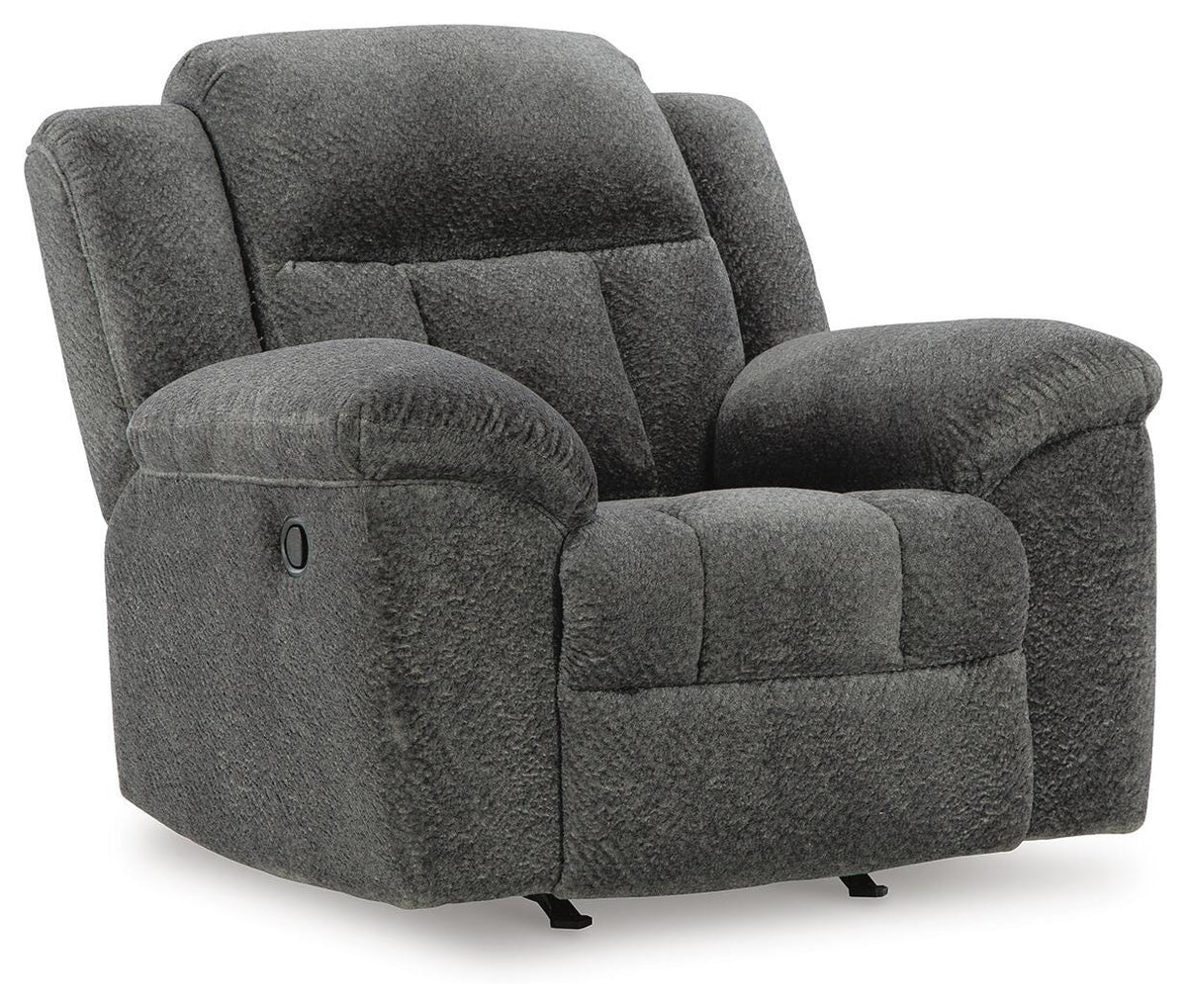 Frohn Recliner in Graphite, closed view