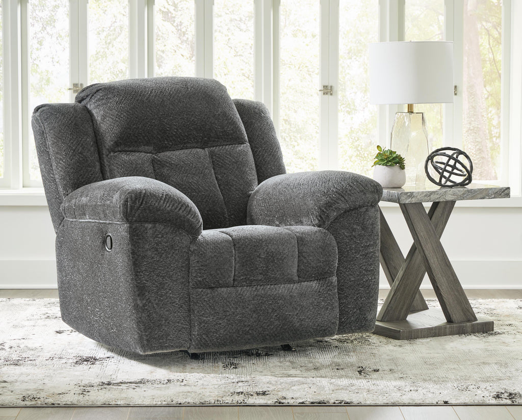 Frohn Recliner in Graphite, closed view