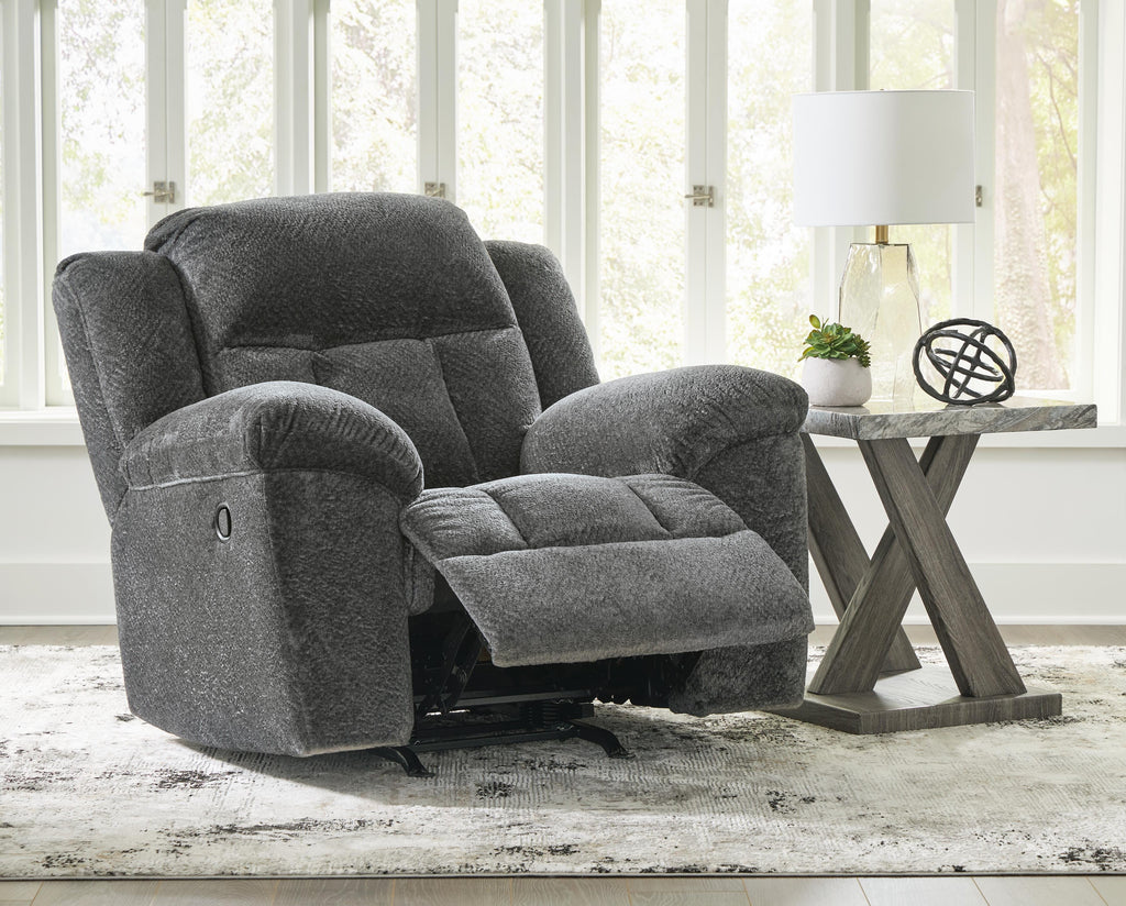 Frohn Recliner in Graphite, open view