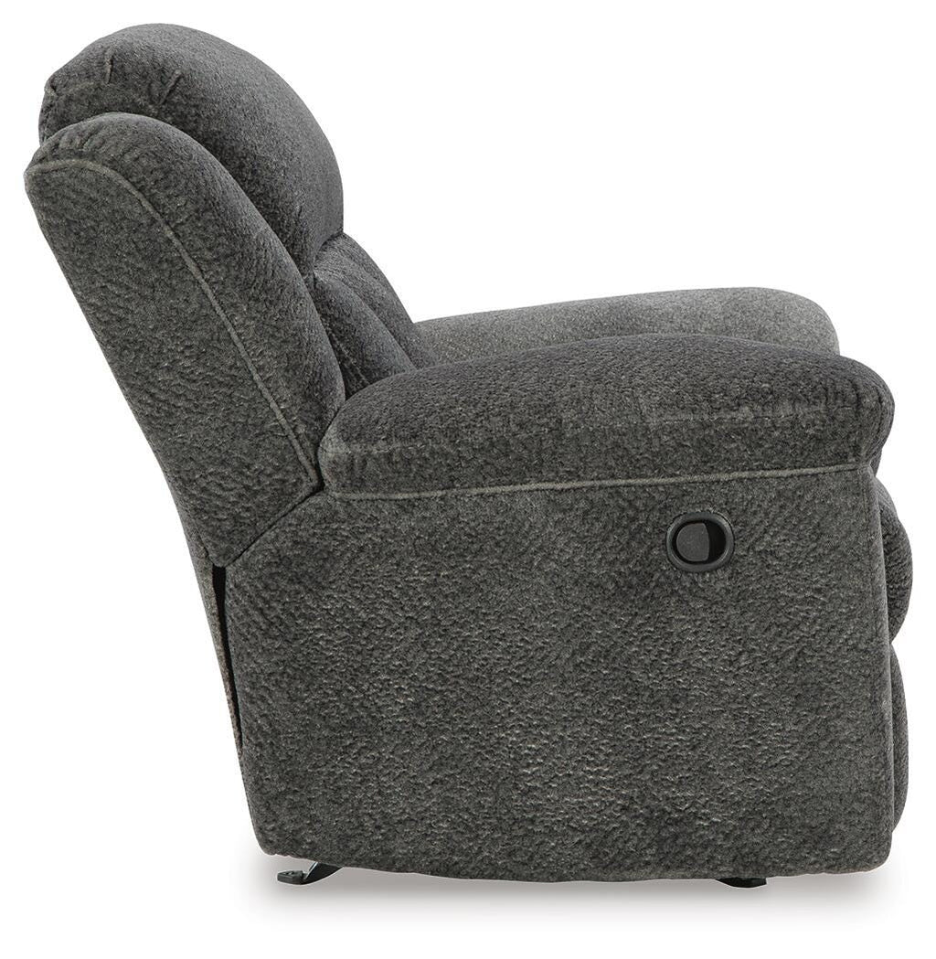 Frohn Recliner in Graphite, side view