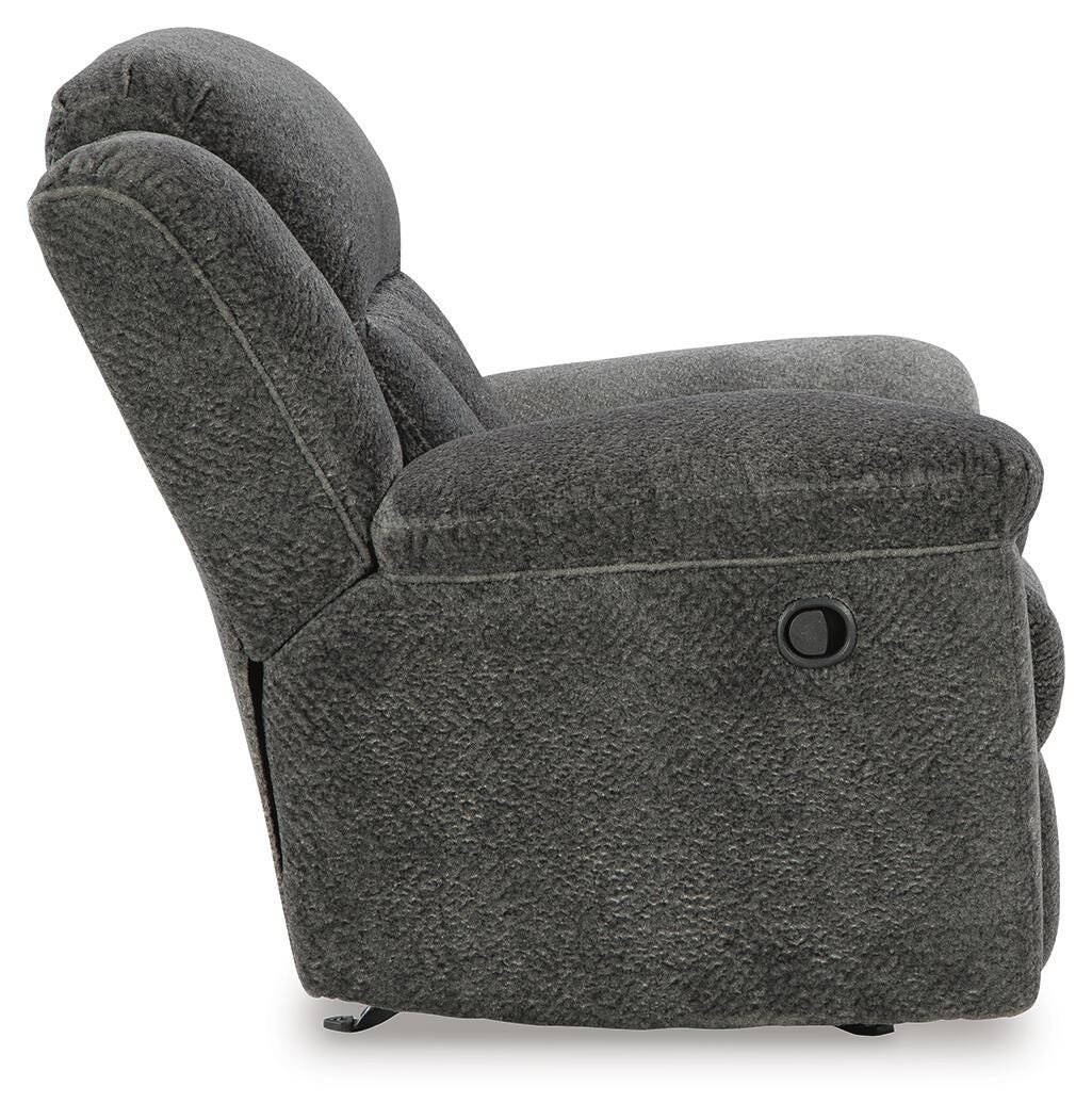 Frohn Recliner in Graphite, side view