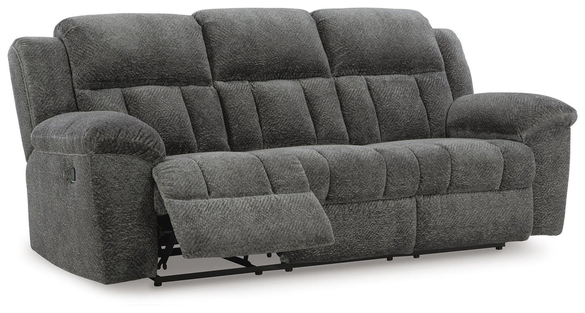 Frohn Reclining Sofa in Graphite, open view