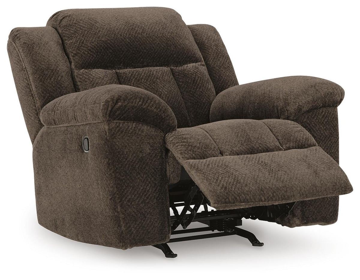Frohn Recliner in Chocolate, open view