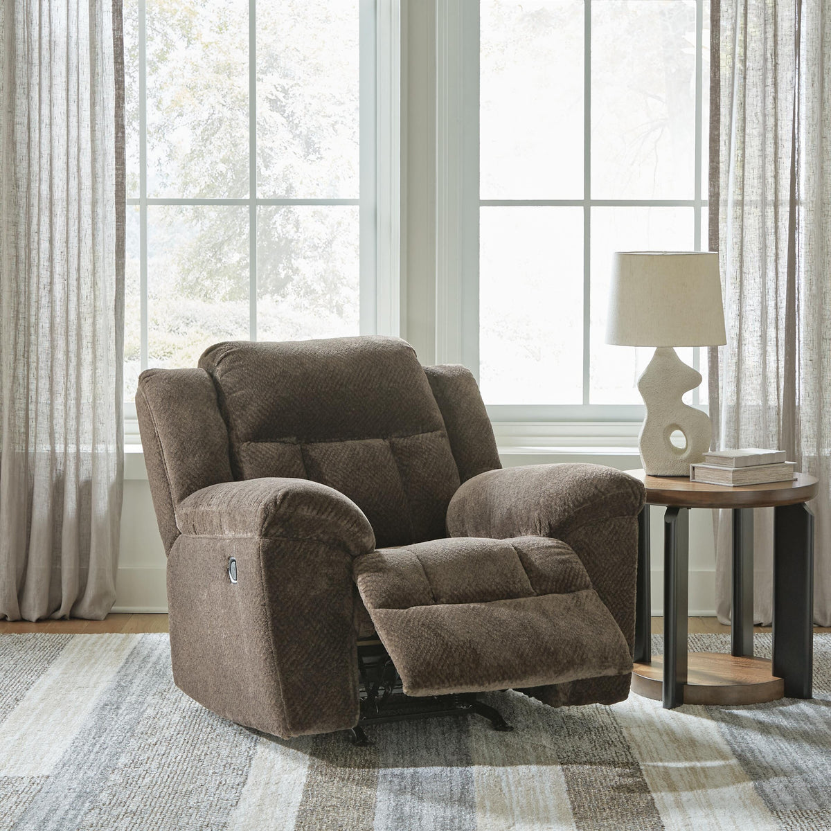 Frohn Recliner in Chocolate, open view