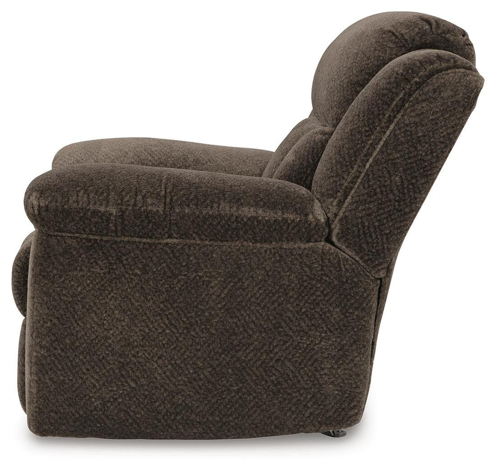 Frohn Recliner in Chocolate, alternate side view