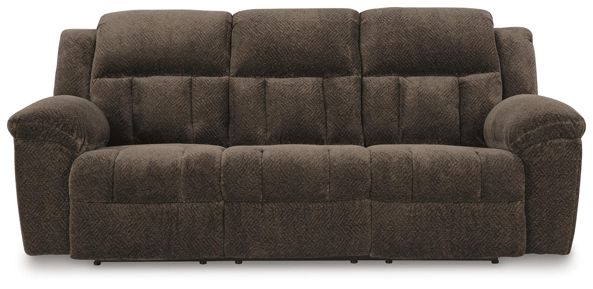 Frohn Reclining Sofa in Chocolate, front view