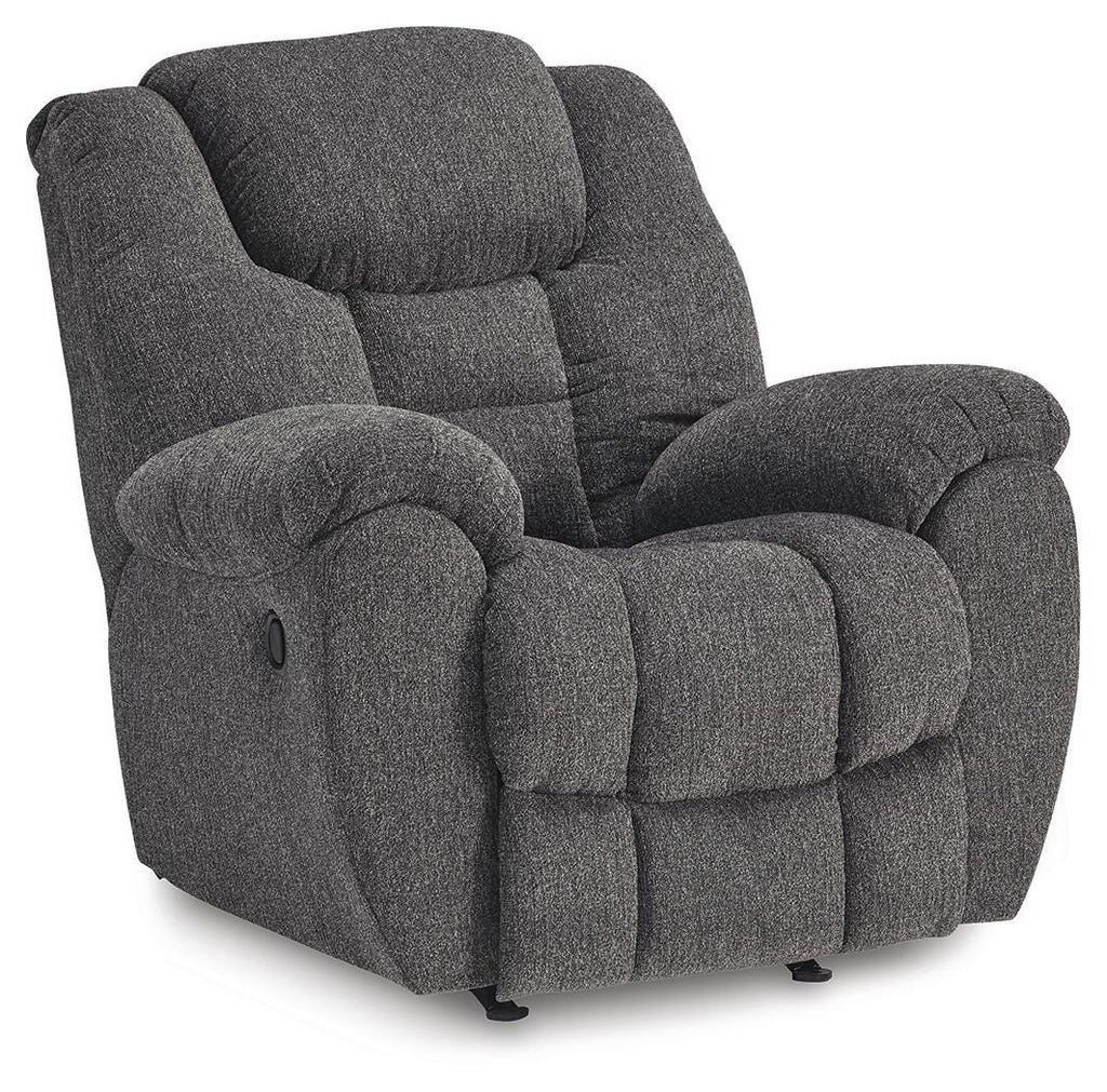 Foreside Recliner in Charcoal, closed view