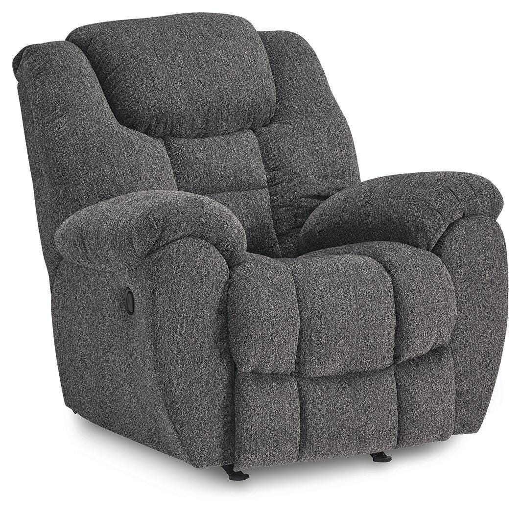 Foreside Recliner in Charcoal, closed view