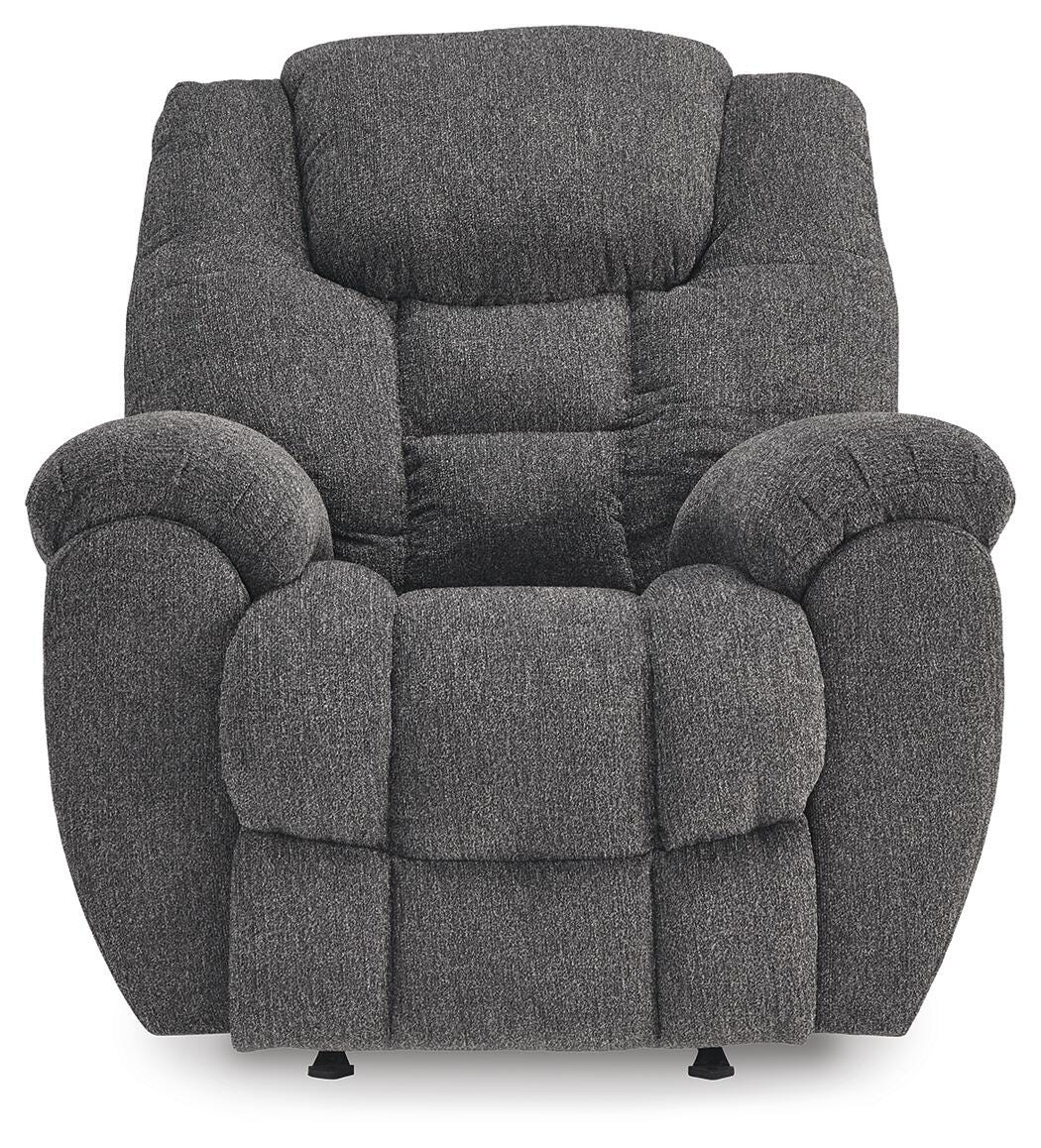Foreside Recliner in Charcoal, front view
