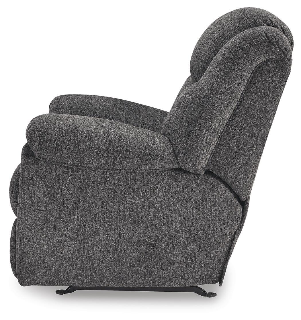 Foreside Recliner in Charcoal, alternate side view