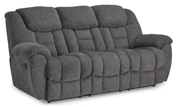 Foreside Reclining Sofa in Charcoal, closed view