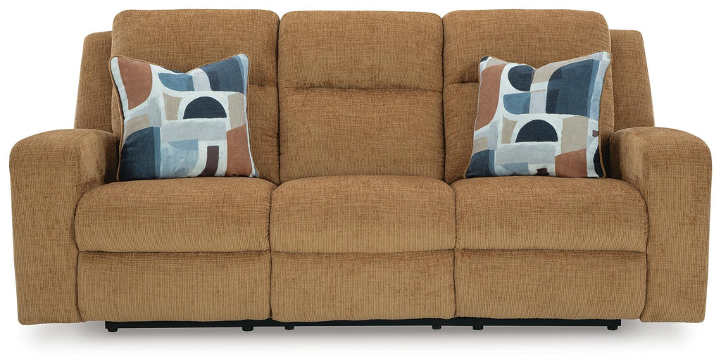 Kanlow Reclining Sofa in Honey, front view