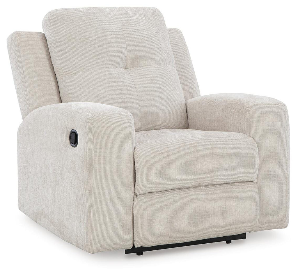 Danum Recliner in Stone, closed view