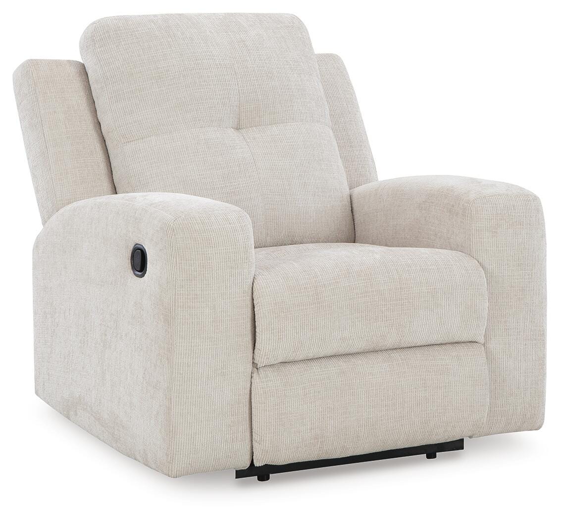 Danum Recliner in Stone, closed view