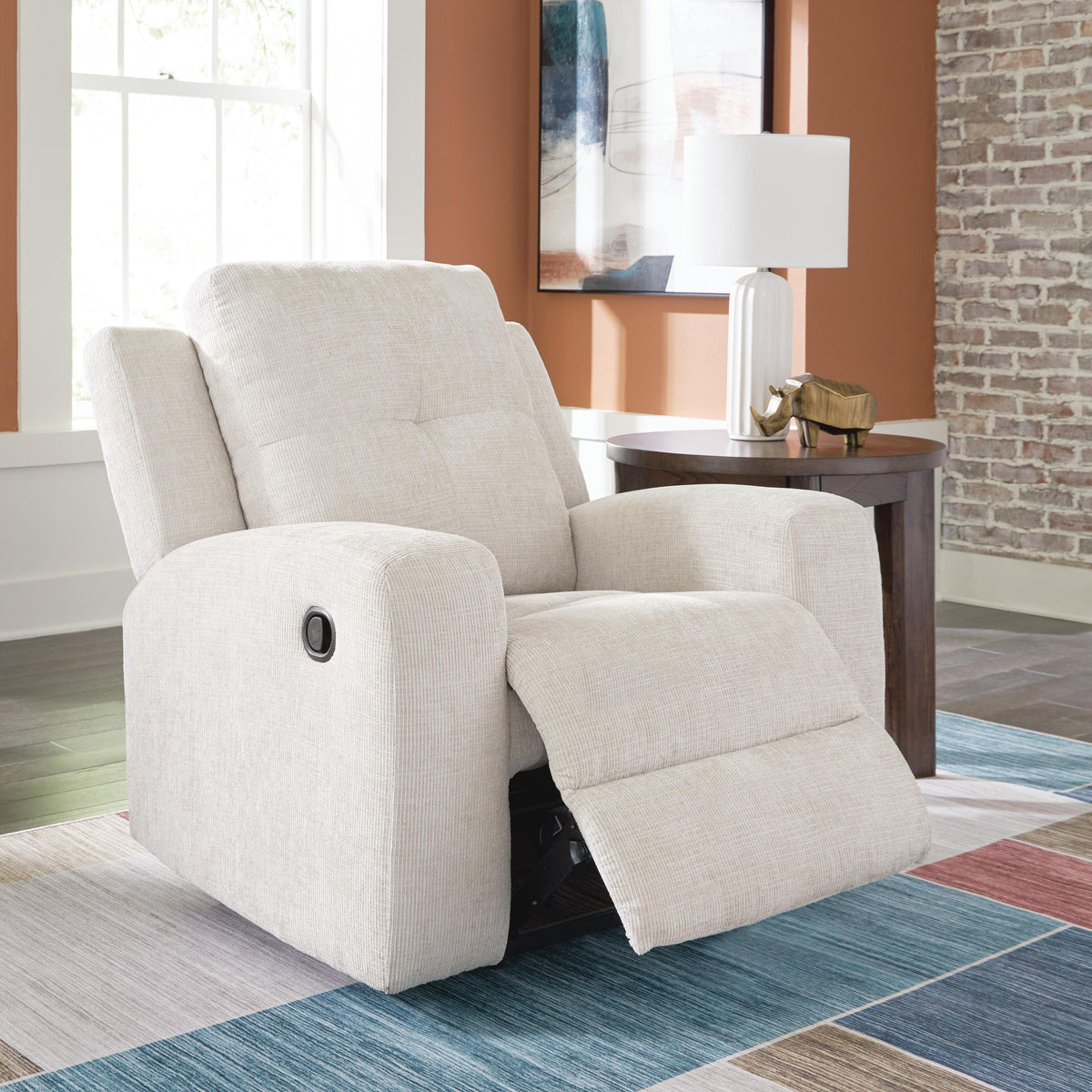 Danum Recliner in Stone, open view