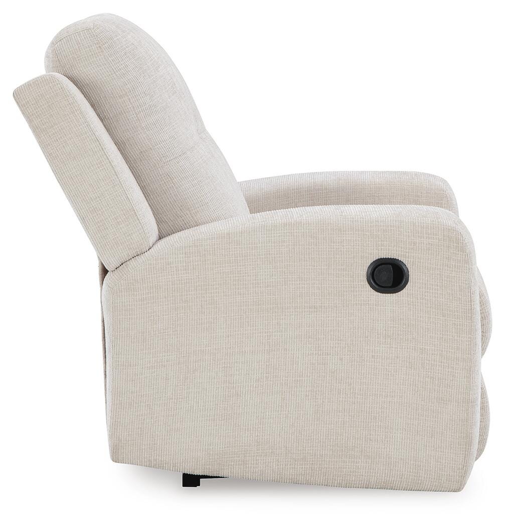 Danum Recliner in Stone, side view