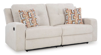 Danum Reclining Sofa in Stone, closed view