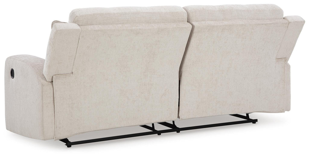 Danum Reclining Sofa in Stone, back view