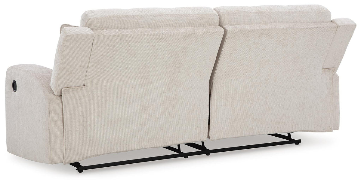 Danum Reclining Sofa in Stone, back view