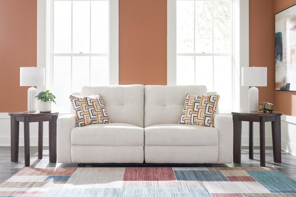 Danum Reclining Sofa in Stone, closed view