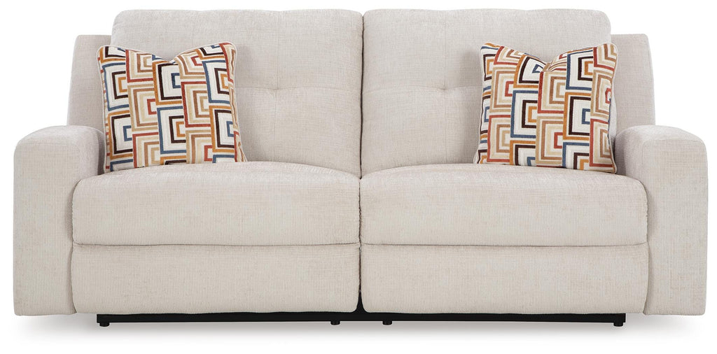 Danum Reclining Sofa in Stone, front view