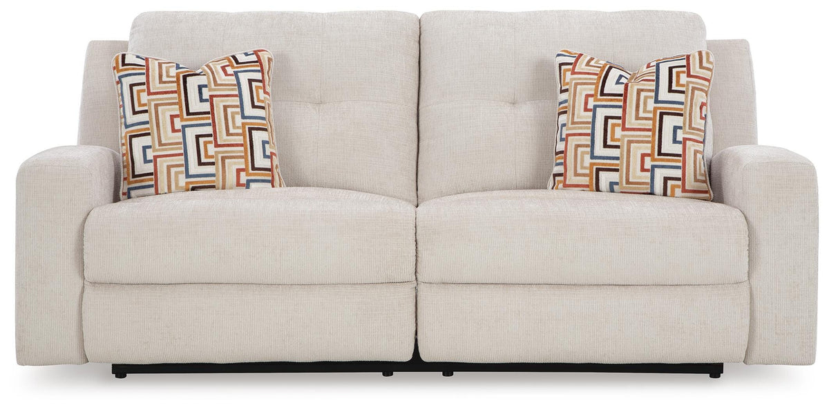 Danum Reclining Sofa in Stone, front view