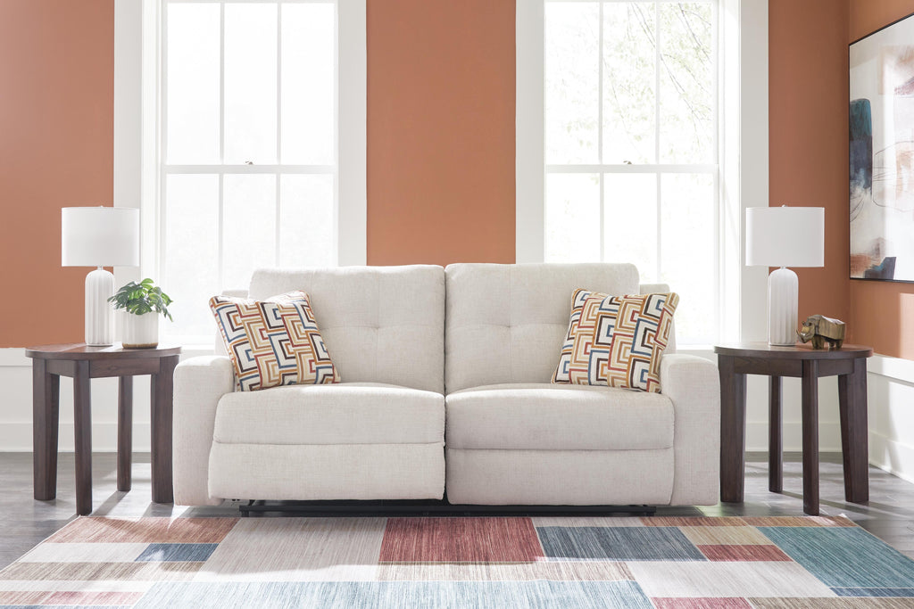 Danum Reclining Sofa in Stone, open view